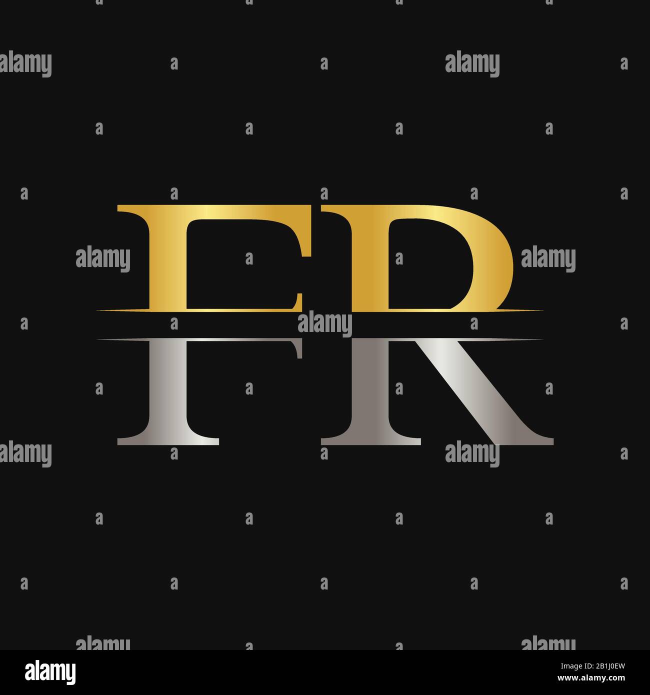 FR letter Type Logo Design vector Template. Abstract Letter FR logo Design Stock Vector