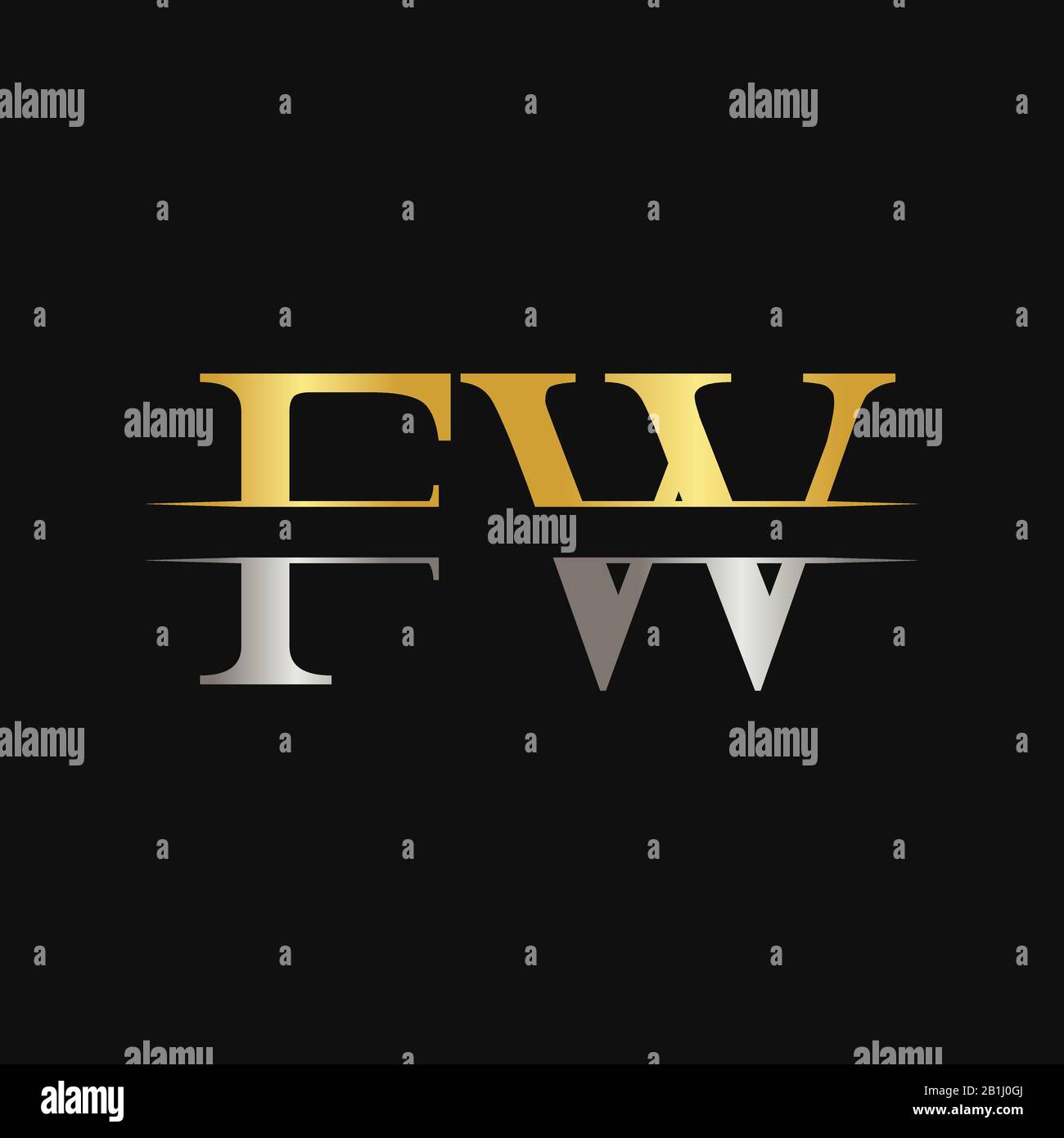 FW letter Type Logo Design vector Template. Abstract Letter FW logo ...