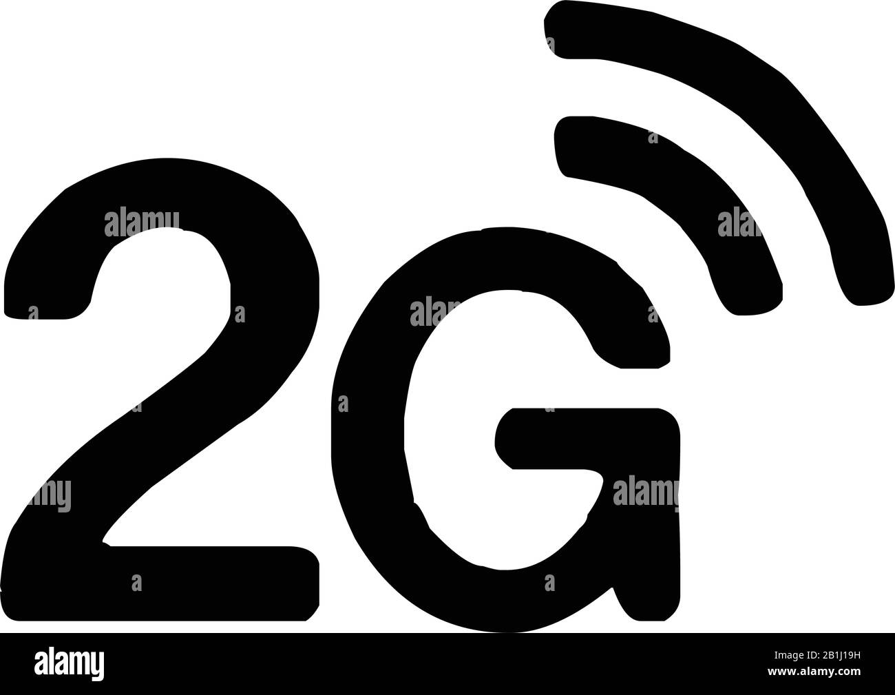 2g wifi wireless internet silhouette, symbol, vector illustration in black color isolated... Stock Vector