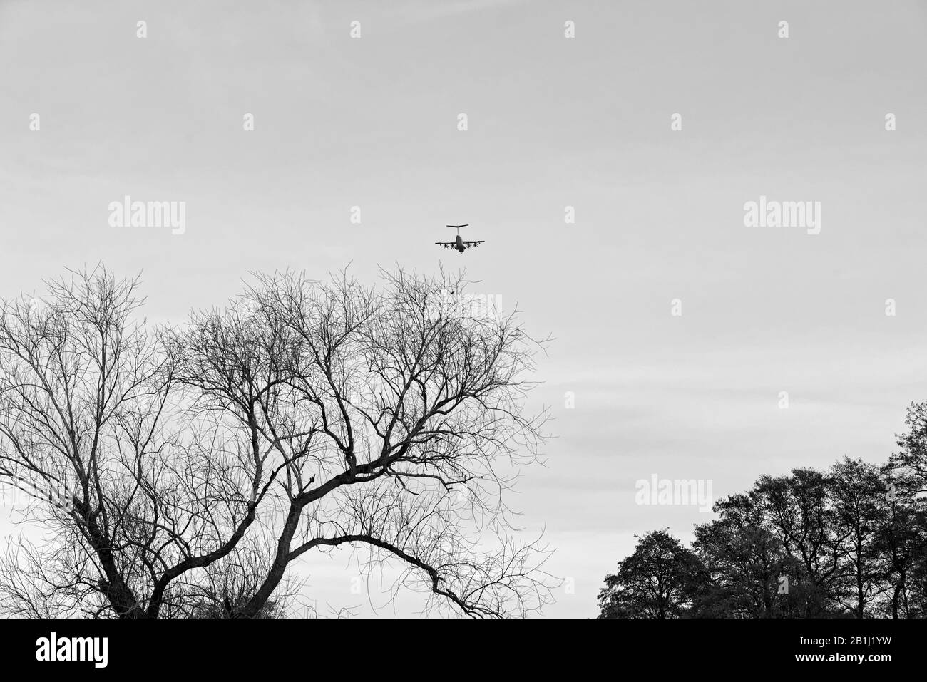 Airplane flying in Sky Stock Photo - Alamy