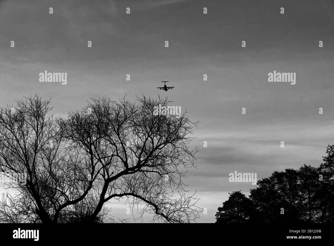 Airplane flying in Sky Stock Photo Alamy