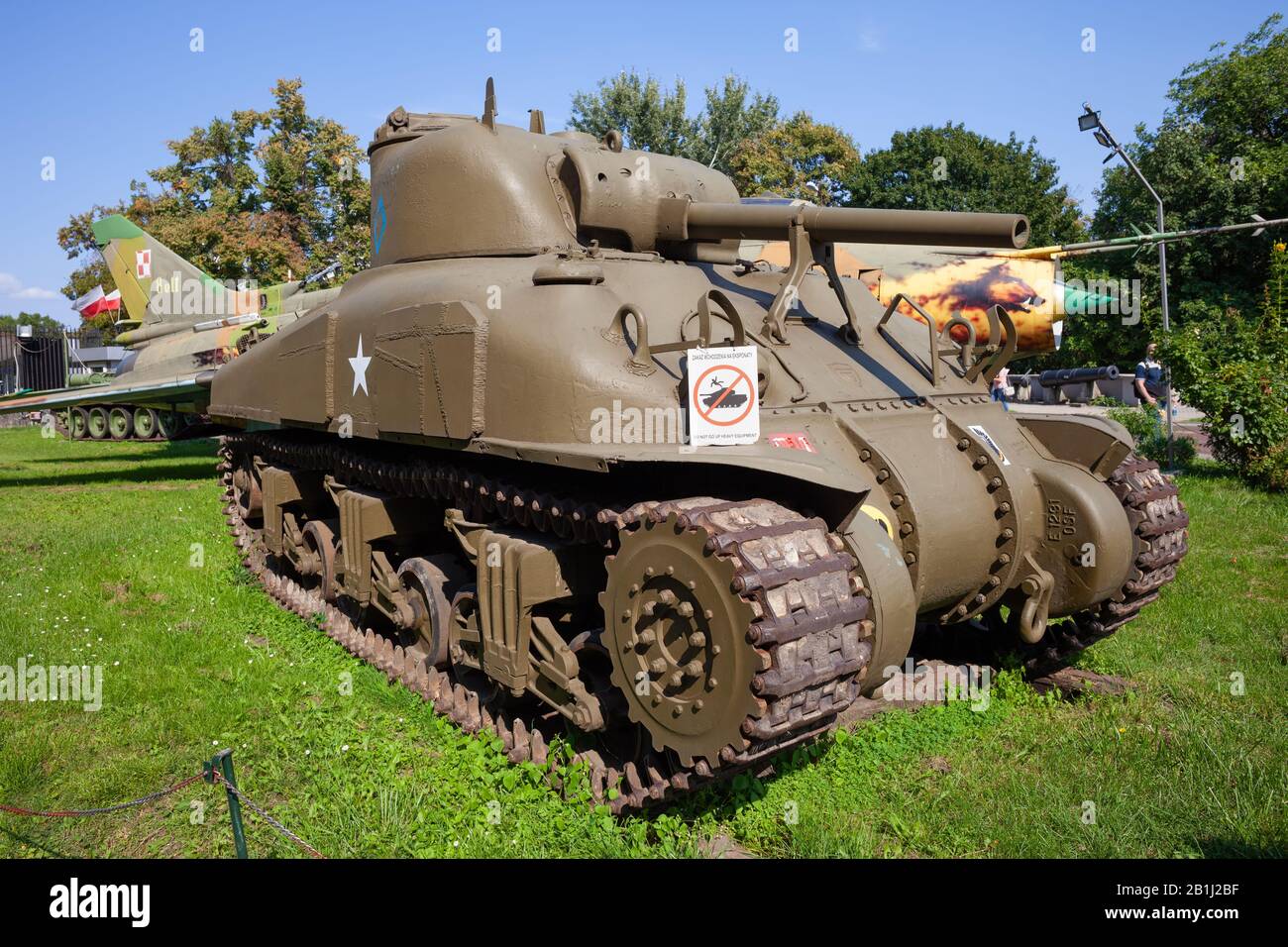 M4A1 Sherman Medium Tank in Polish Army Museum in city of Warsaw, Poland Stock Photo