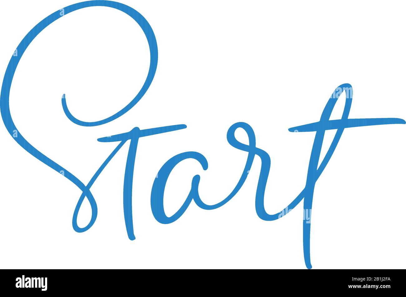 START calligraphy lettering hand drawn word. Vector success people ...