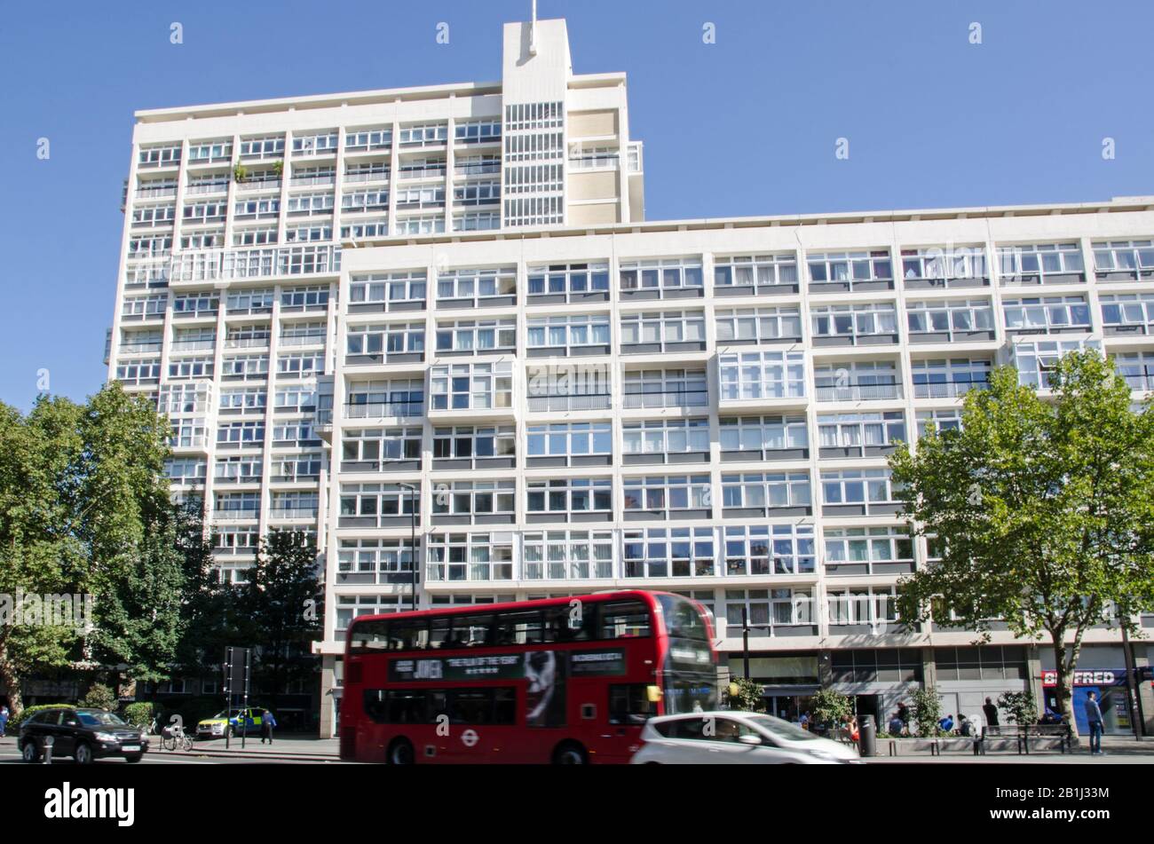 London, UK - September 21, 2019: View of the Erno Goldfinger designed Metro Central Heights at Elephant and Castle, Southwark, London.  Now used as ap Stock Photo