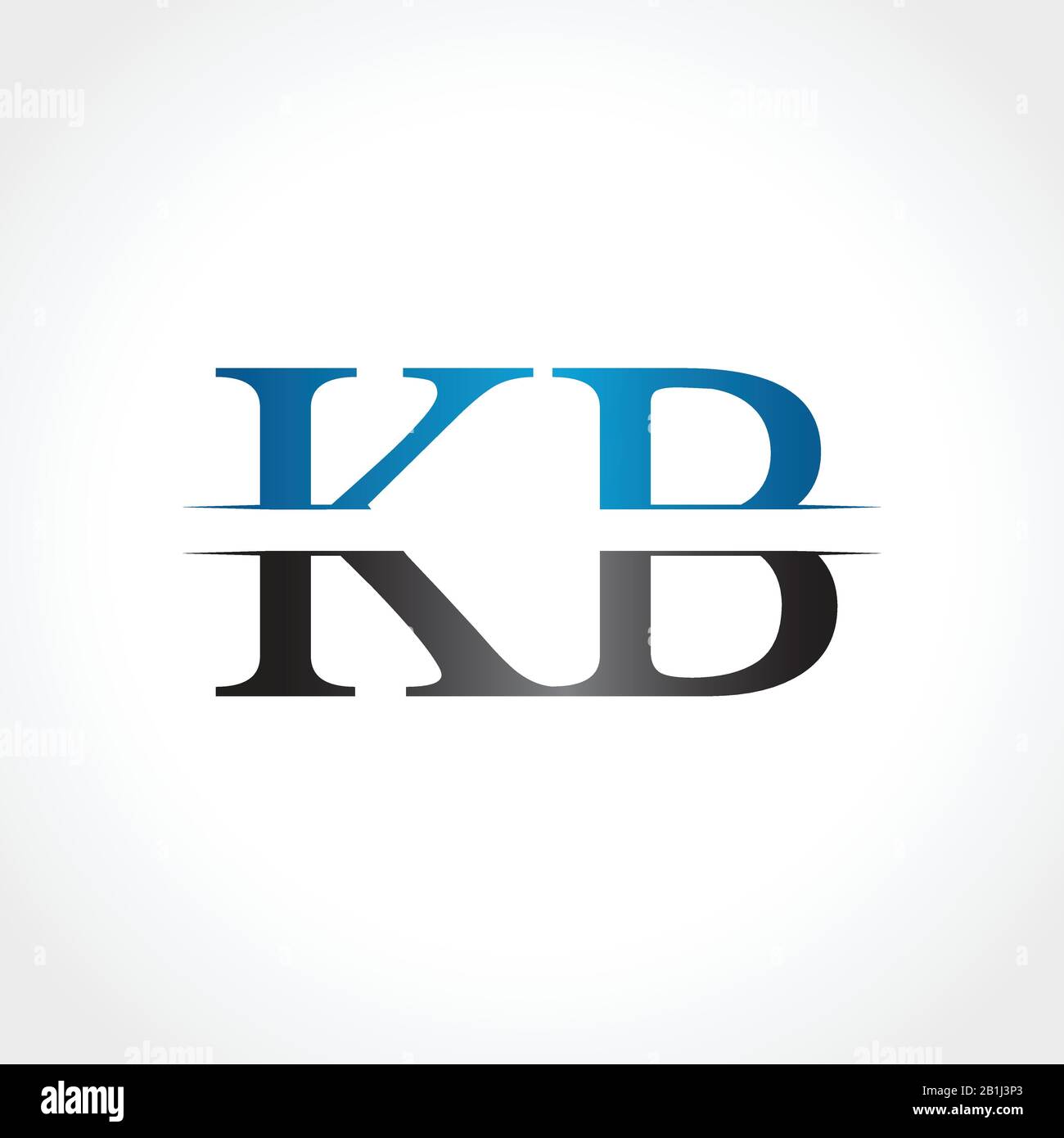 Initial KB letter Type Logo Design vector Illustration. Abstract Letter