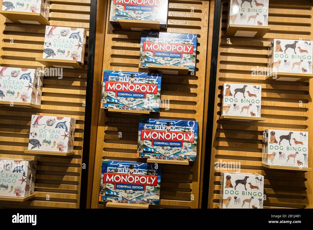 A display of novelty board games for sale. Stock Photo