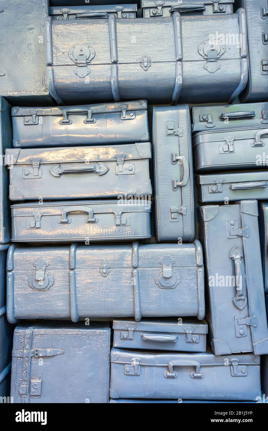 Pile of vintage suitcases Stock Photo Alamy