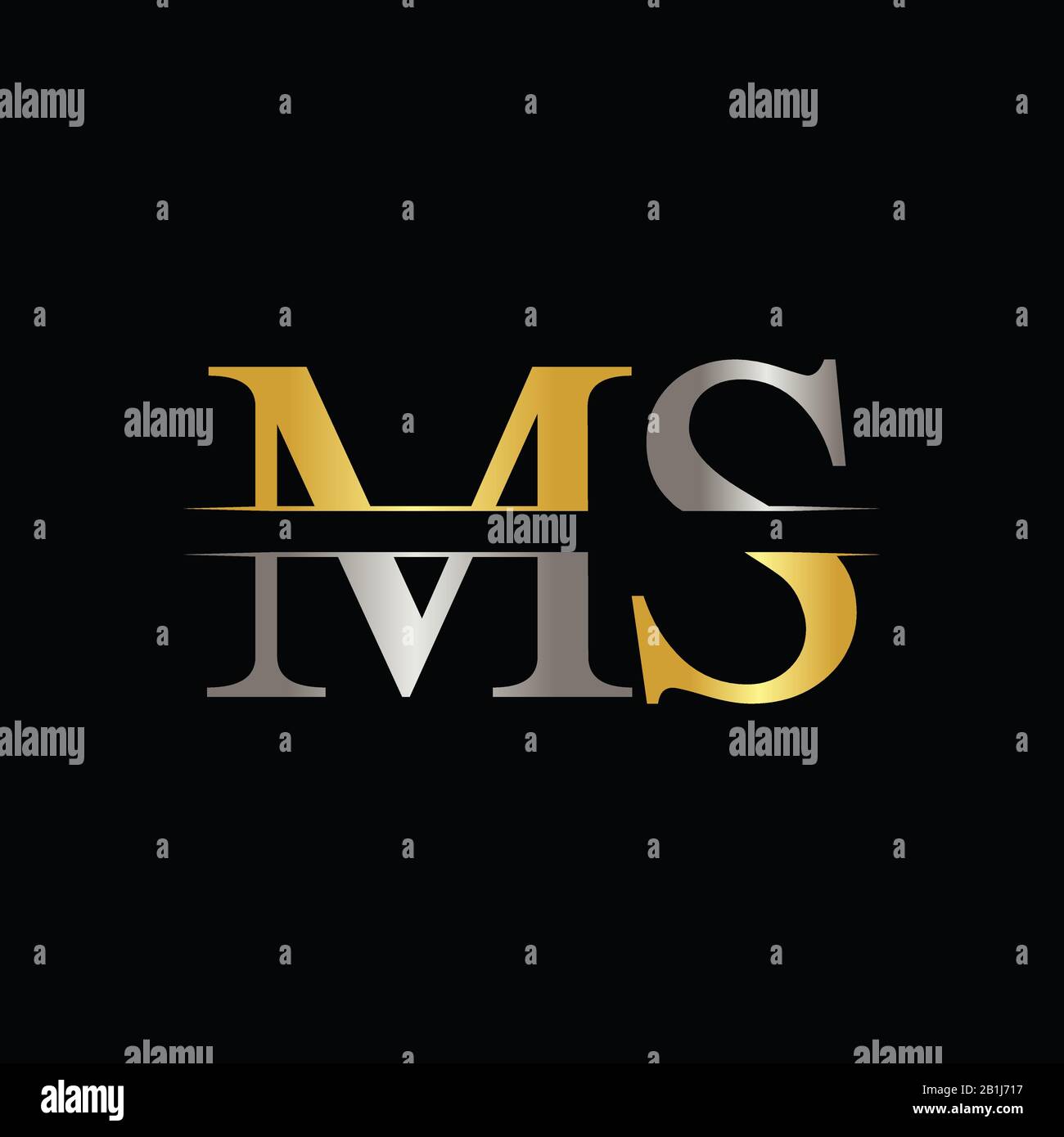 Premium Vector  M and s letter logo design template