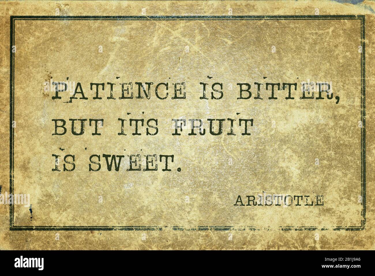 Patience is bitter, but its fruit is sweet ancient Greek philosopher