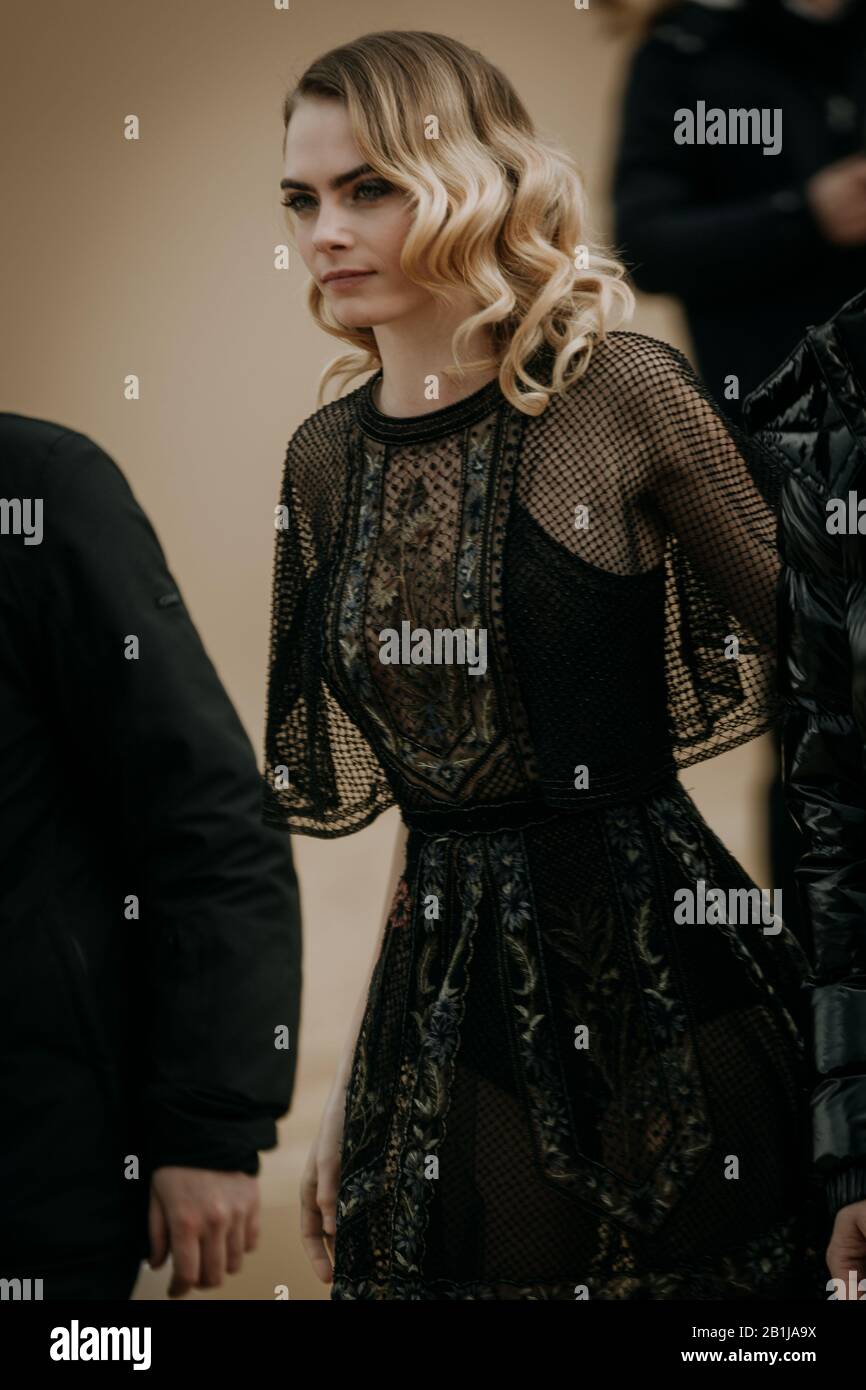 Cara Delevingne Wearing Christian Dior From The New Collection Autumn Winter 2020 2021 Original Creation During Paris Fashion Week In Paris From Di Stock Photo Alamy