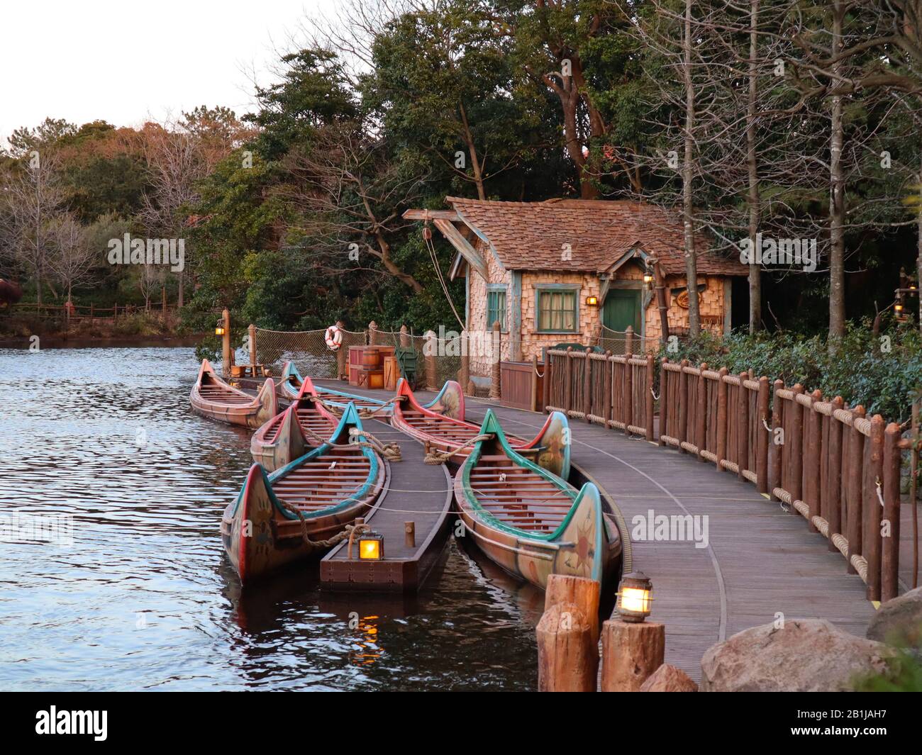 disneyland canoe Stock Photo
