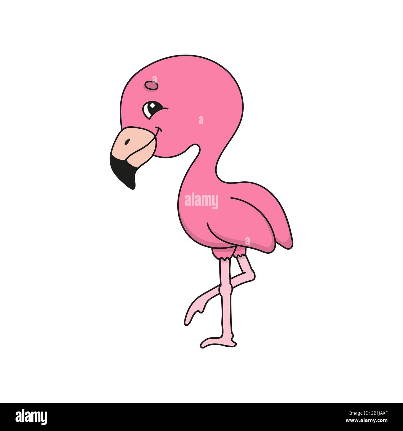 Flamingo Cartoon Lustig Vektor – Wallmonkeys