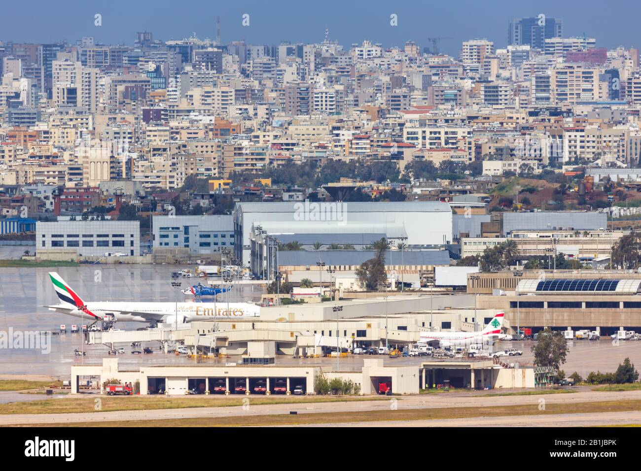 Beirut, Lebanon – February 16, 2019: Overview of Beirut airport (BEY) in Lebanon. Stock Photo