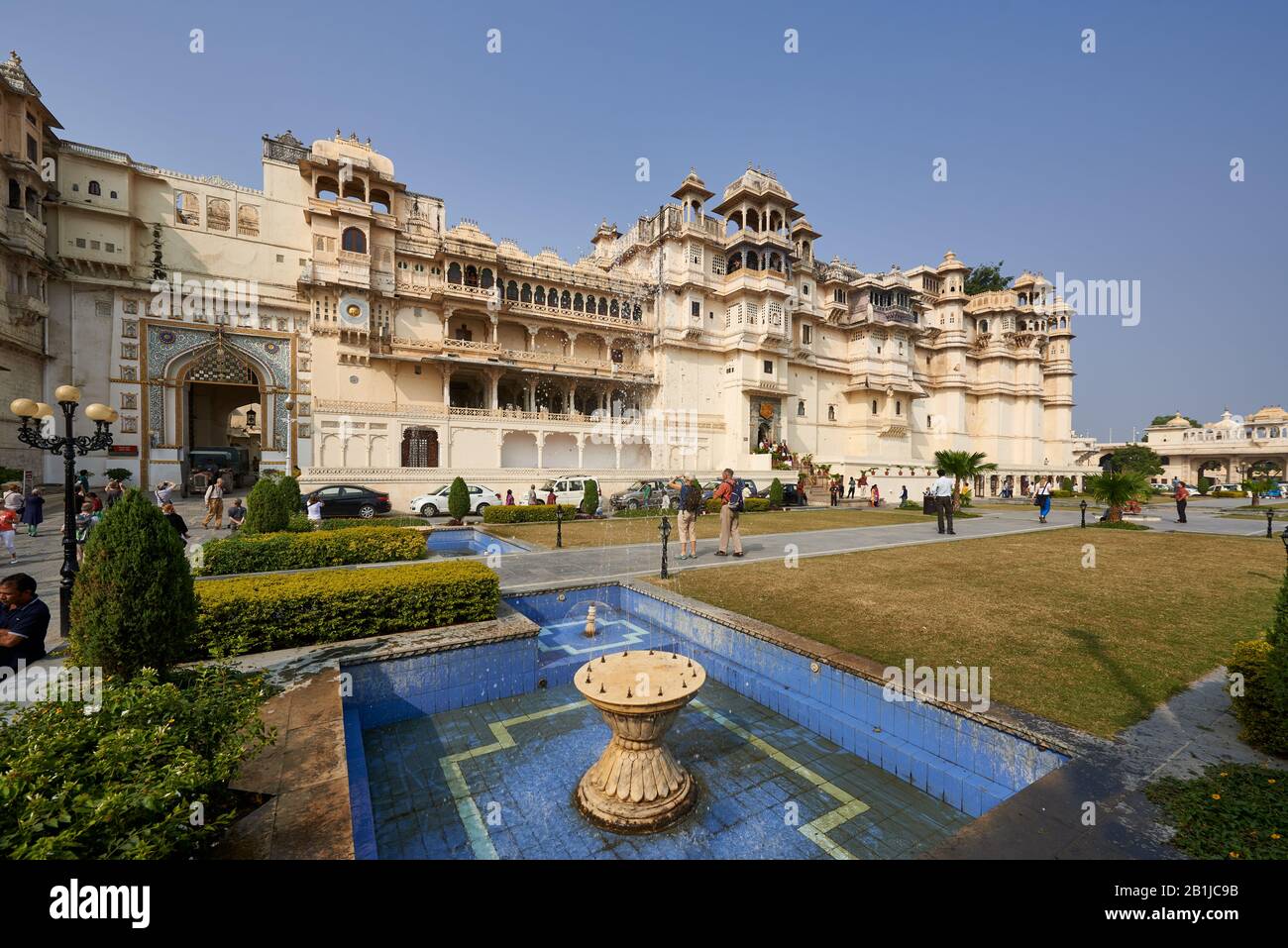 outside view of City Palace of Udaipur, Rajasthan, India Stock Photo