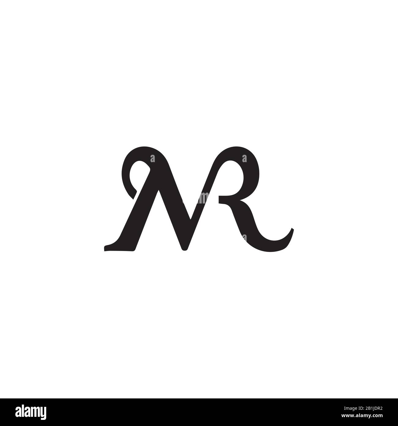 Initial letter mr or rm logo design template Stock Vector