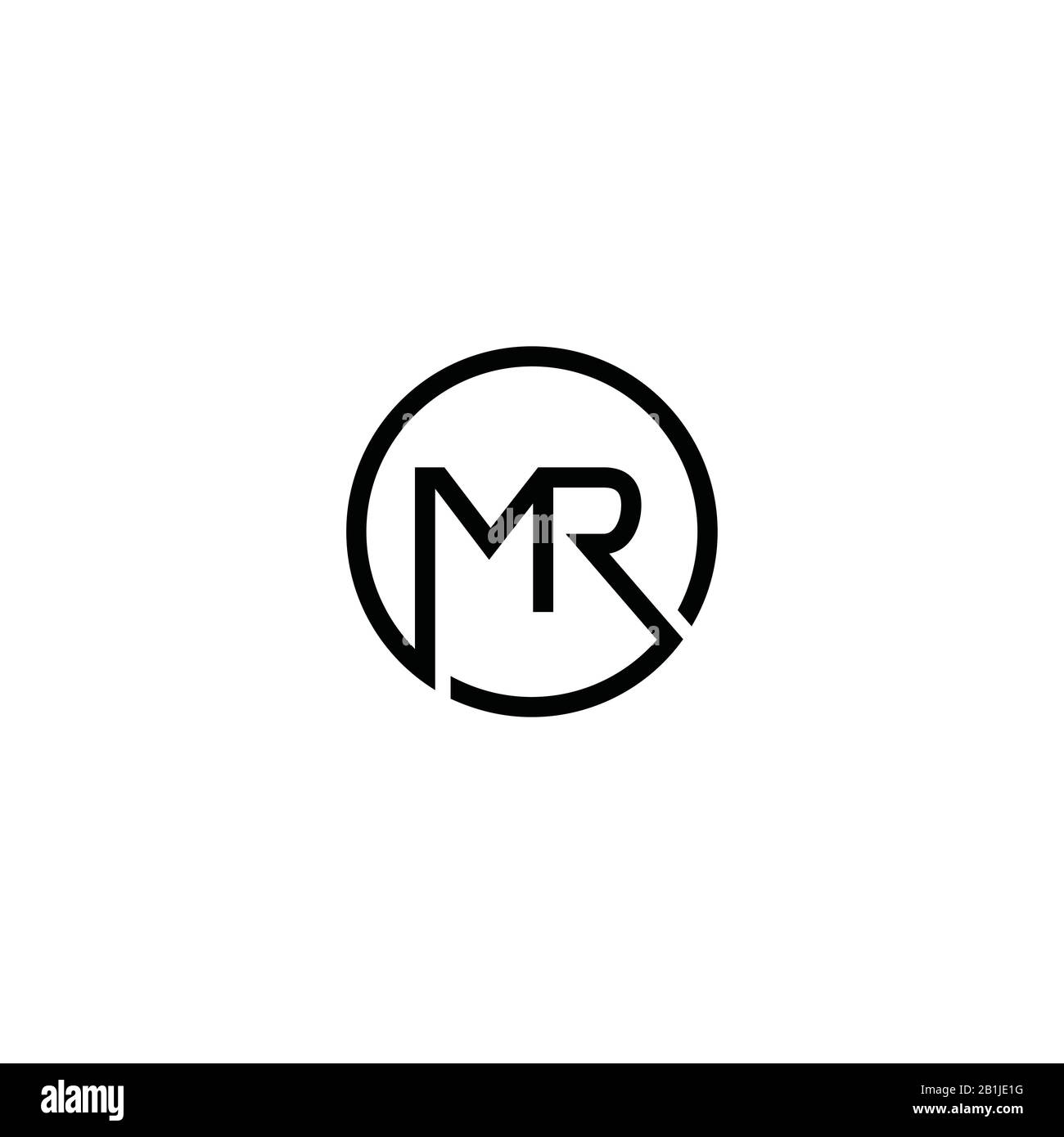 Initial letter mr or rm logo design template Stock Vector Image & Art ...