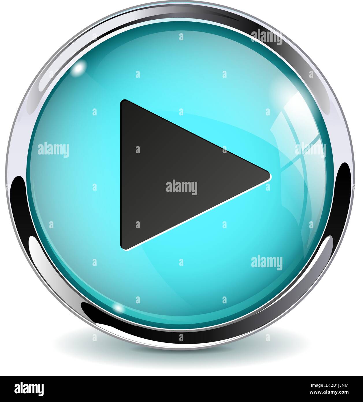 Blue glass media button. Play sign Stock Vector Image & Art - Alamy