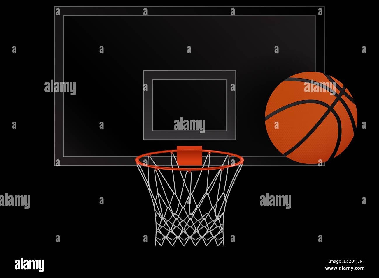 Basketball hoop and Basketball ball. Stock Vector
