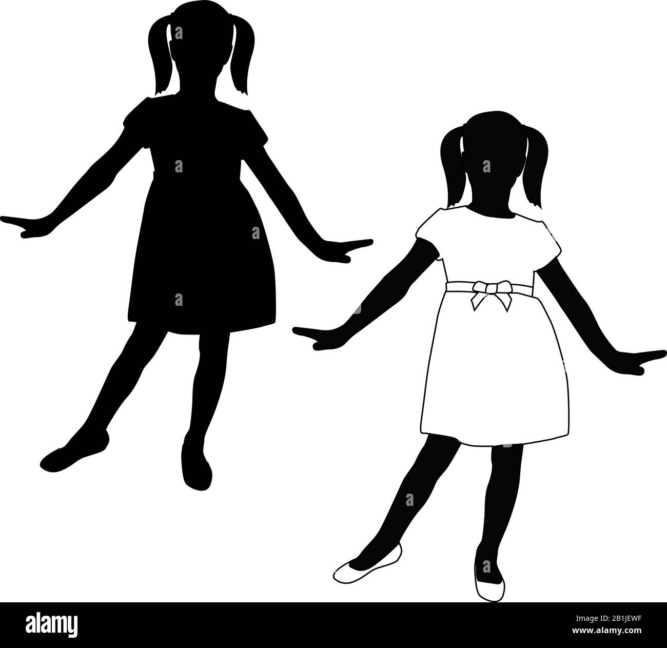 Young girl in a dress. Silhouette icon Stock Vector Image & Art - Alamy