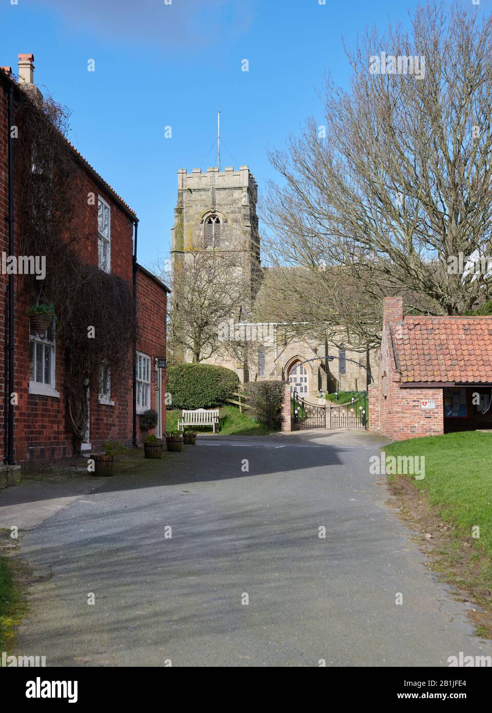 The Church of St. Andrews, Bainton Village the East Yorkshire Wolds. England, UK, GB. Stock Photo