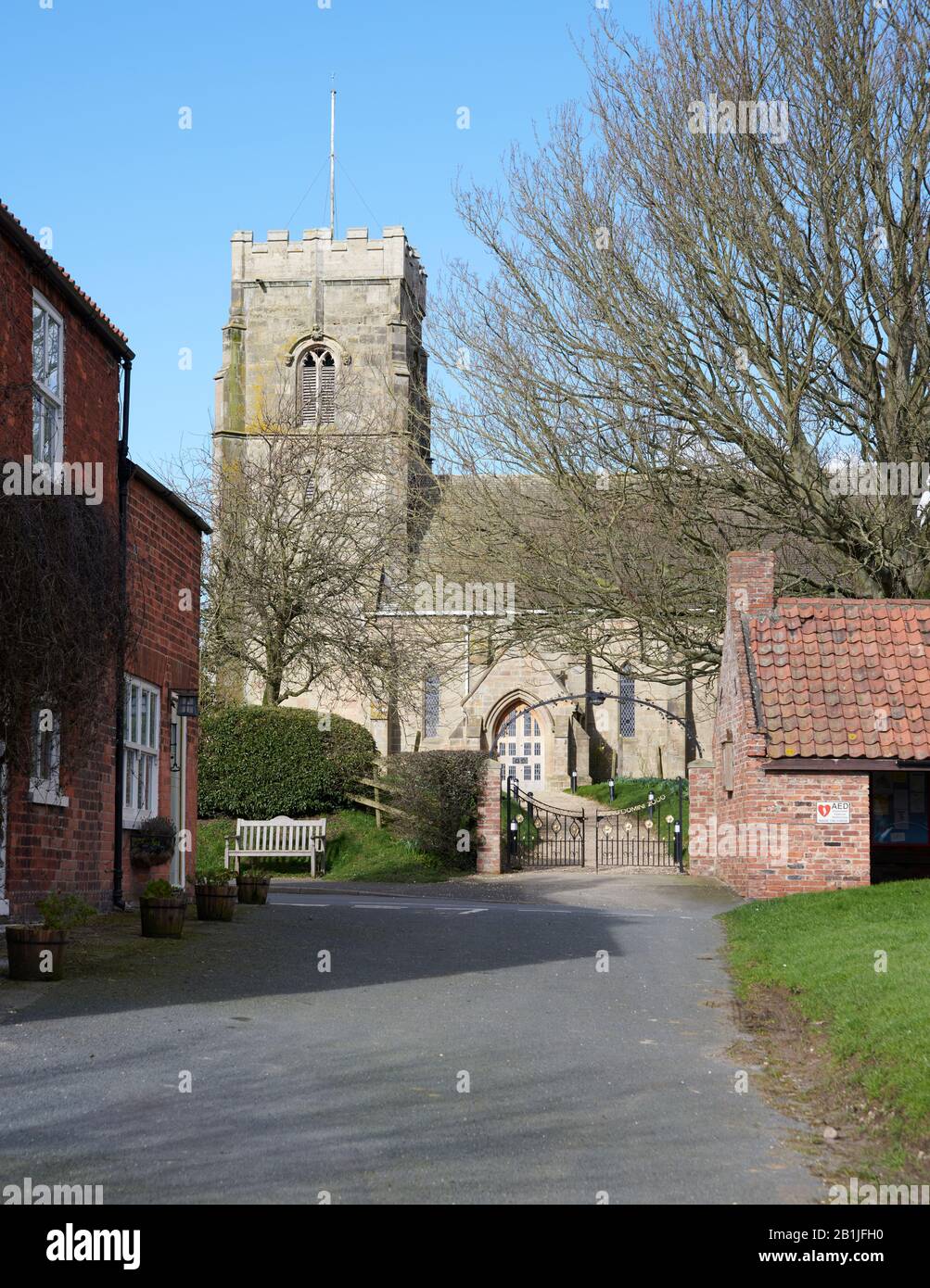 The Church of St. Andrews, Bainton Village the East Yorkshire Wolds. England, UK, GB. Stock Photo