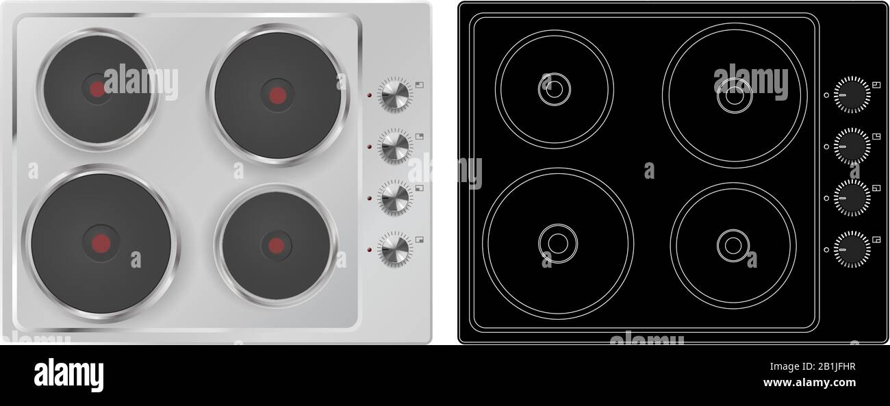 Electric cooking top Stock Vector
