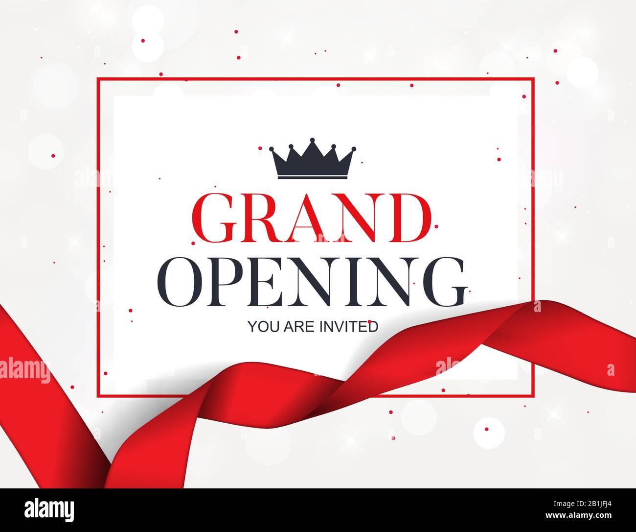 Grand opening background with red ribbon Vector Image