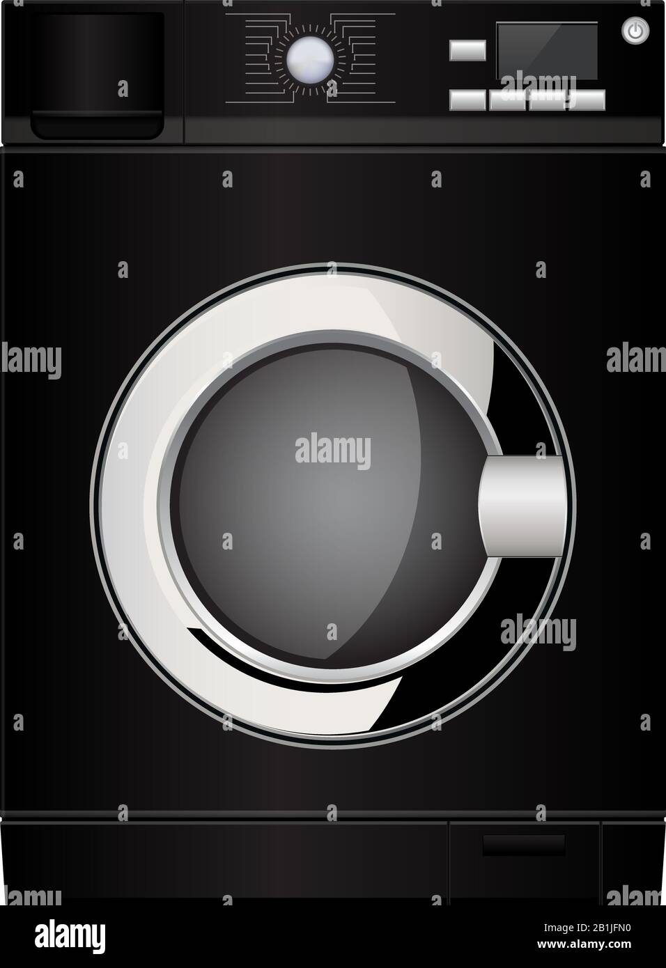 Washing machine. Black device Stock Vector