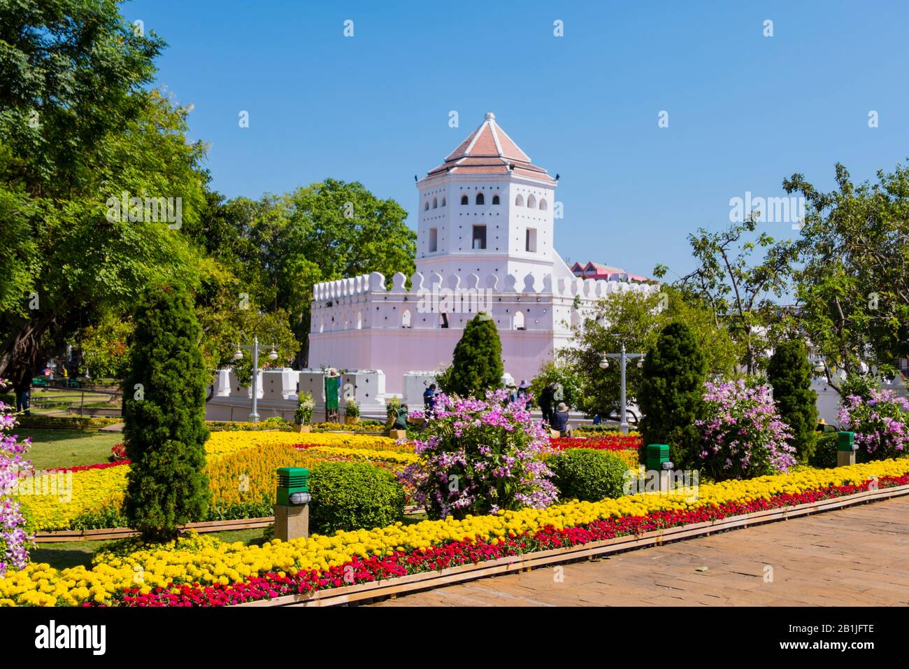 Phra Sumen, Sumen fort, Santi Chai Prakan Public Park, Banglamphu, Bangkok, Thailand Stock Photo