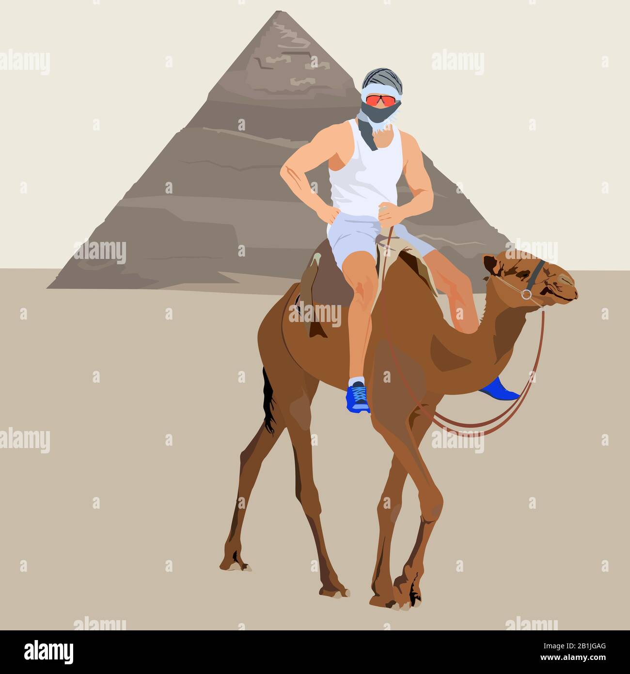Travel to Egypt Cairo, Giza, vector illustration Stock Vector