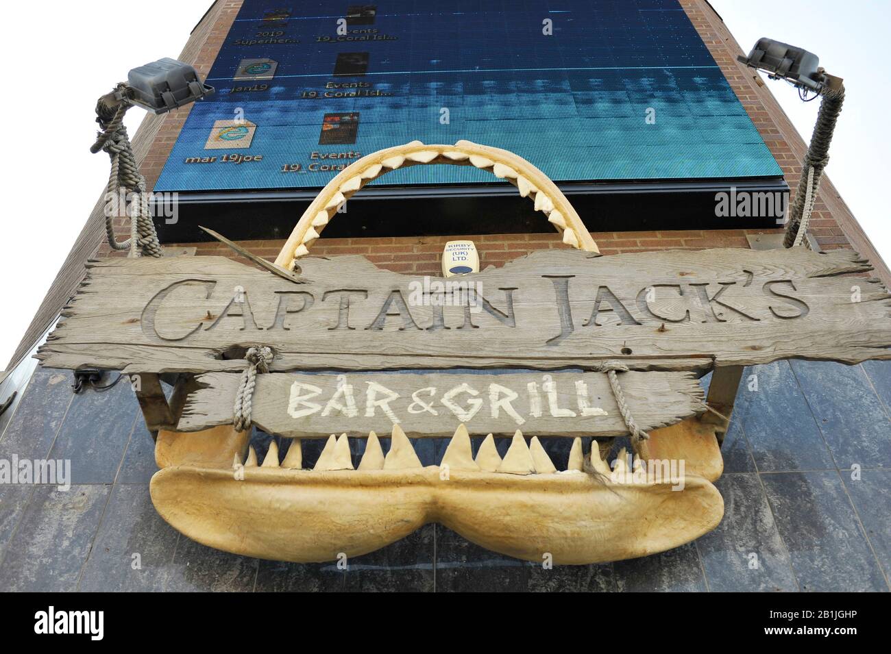 Entrance to Captain Jack's bar on Coral Island amusement centre on