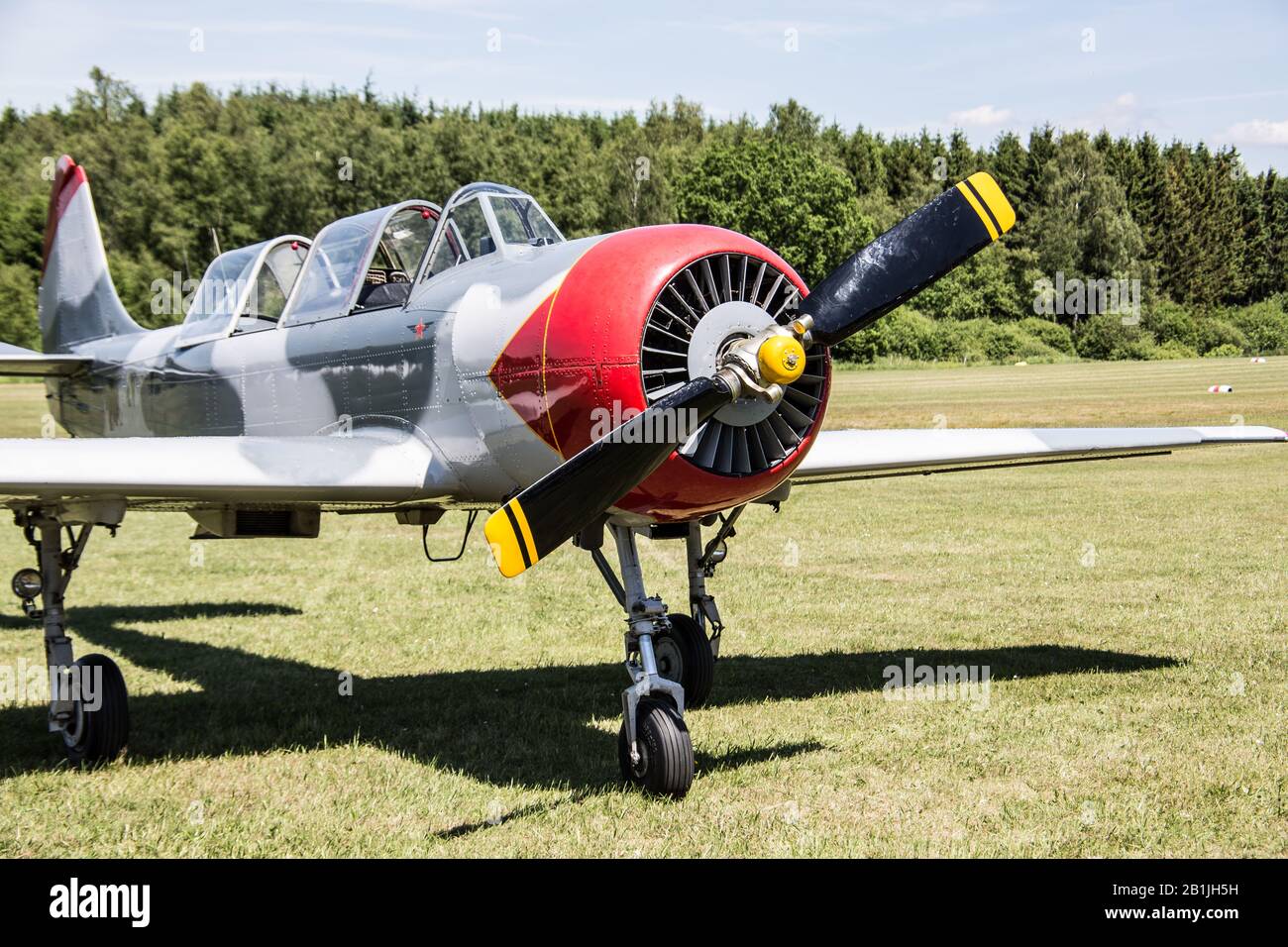 Sports airfield with runway on lawn in Wenden Stock Photo