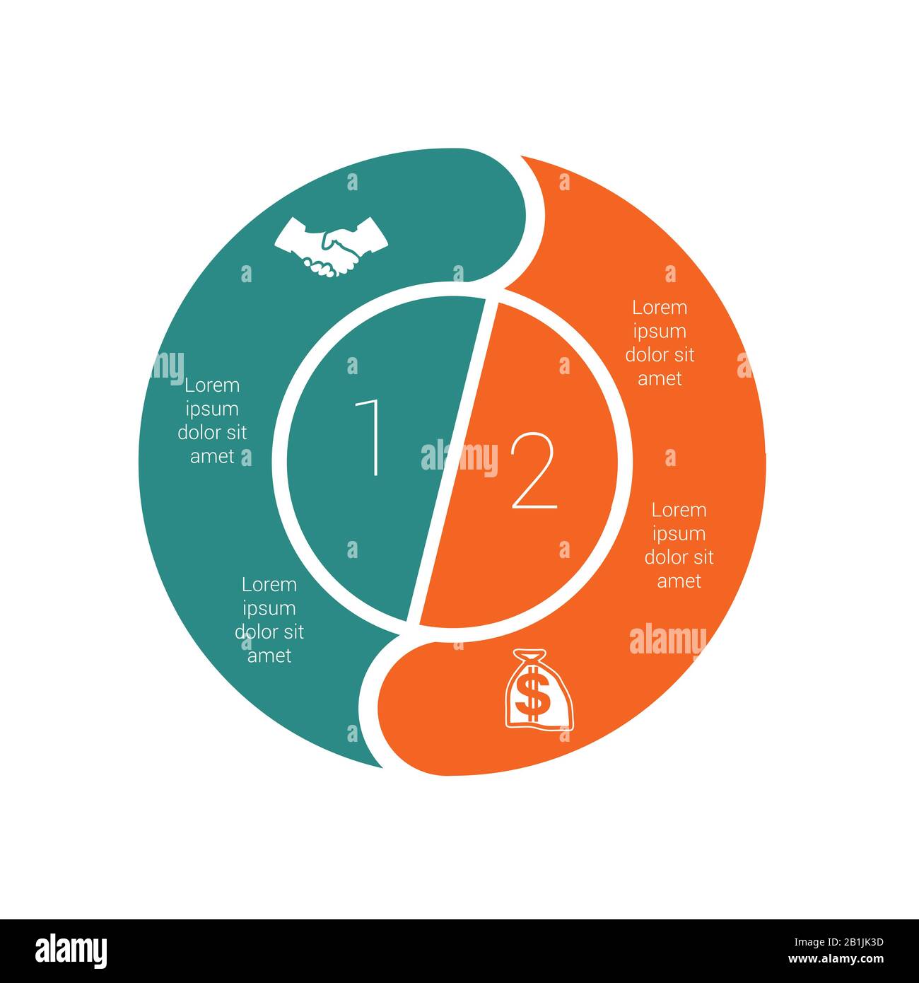 Cycle Graph Image Infographic circular cyclic process 2. Template from colored pie charts ...