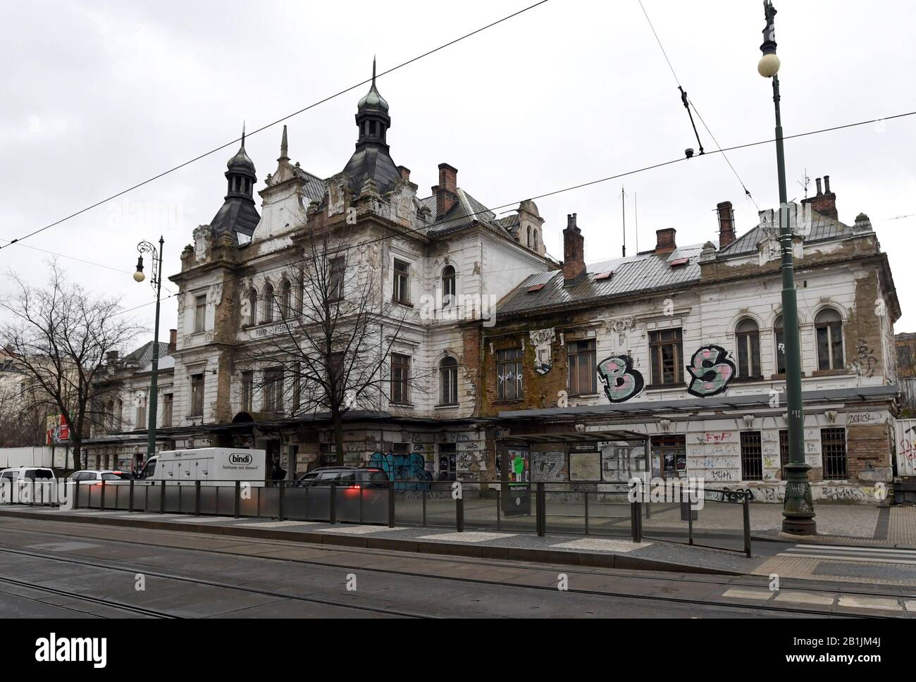 Prague, Czech Republic. 26th Feb, 2020. Abandoned Art Nouveau building of Praha-Vysehrad Railway Station, Prague, Czech Republic, on Wednesday, February 26, 2020. Credit: Michal Krumphanzl/CTK Photo/Alamy Live News Stock Photo