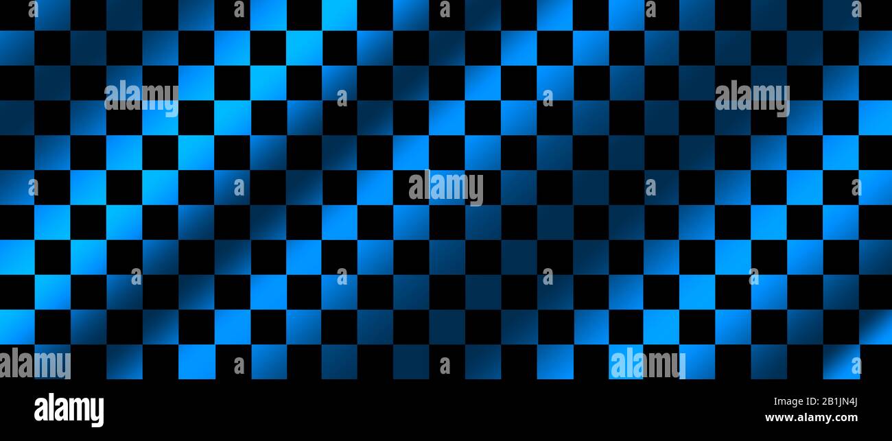 blue and black checkered flag for racing background and texture. 3d