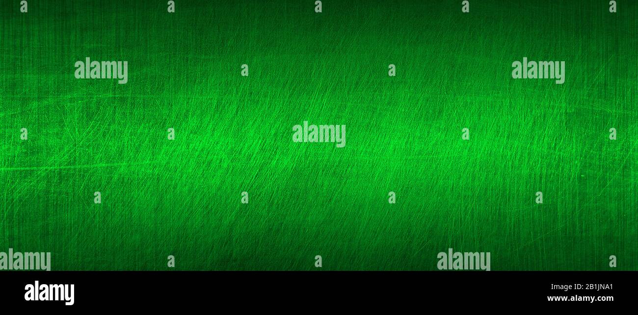 green and black scratch metal background and texture. illustration. extreme widescreen ratio. Stock Photo