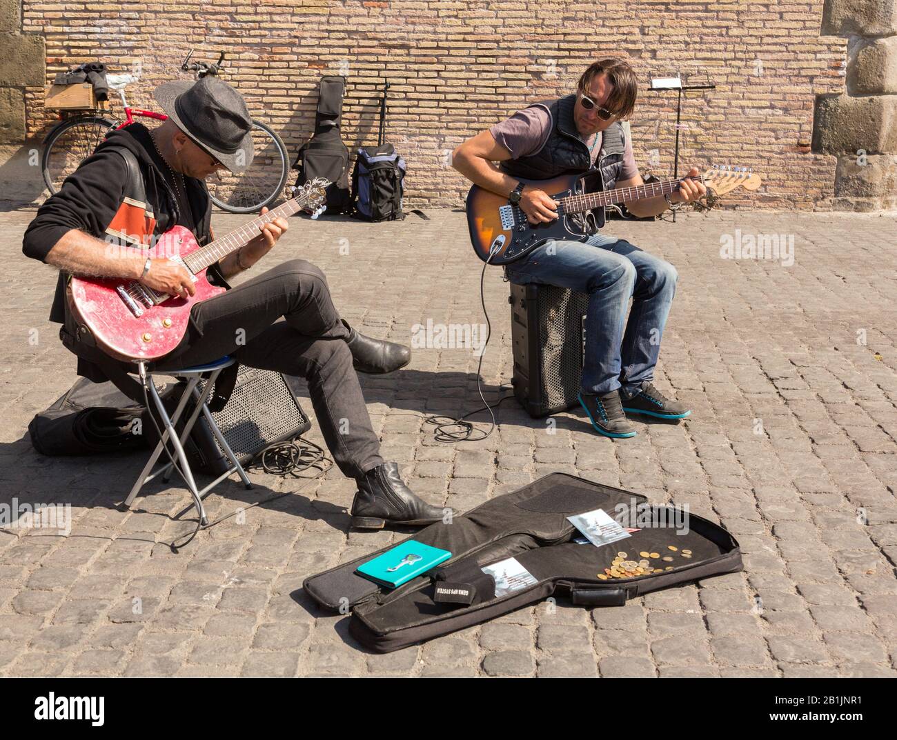 Street buskers in Rome, Italy Stock Photo