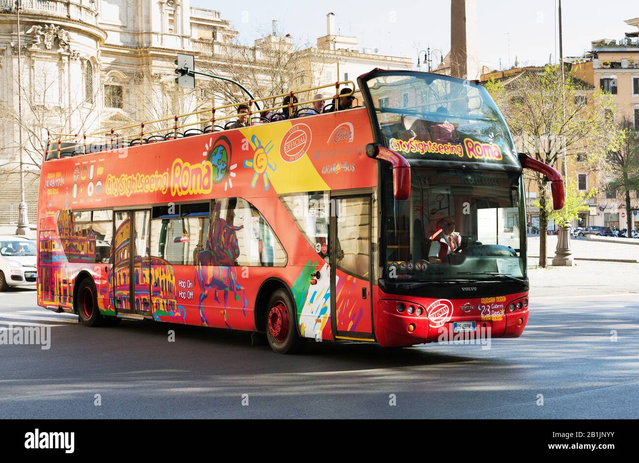 Hop On Hop Off tour bus in Rome, Italy Stock Photo