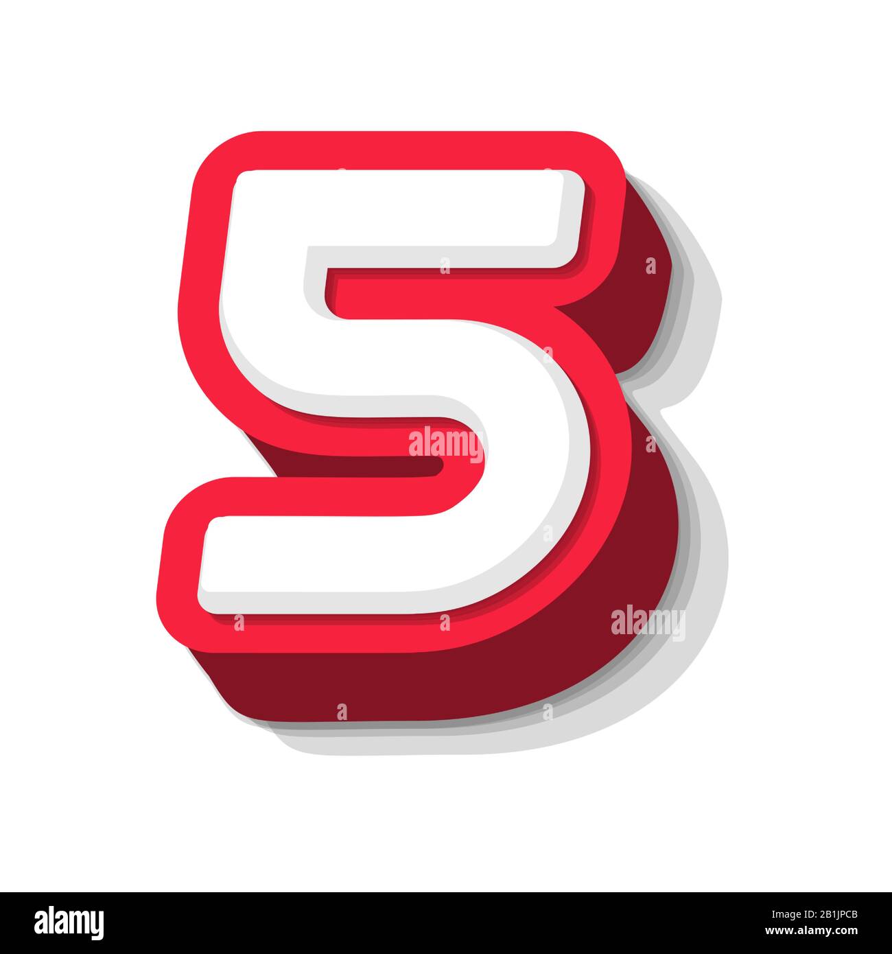 3D bold funny number 5, heavy type for modern super hero monogram, prize  logo, comic graphic, fun and cool poster and education game. Extrude style  Stock Vector Image & Art - Alamy