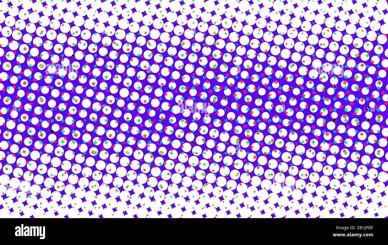 blue and white halftone pattern. colorful background and texture. illustration. widescreen ratio. Stock Photo