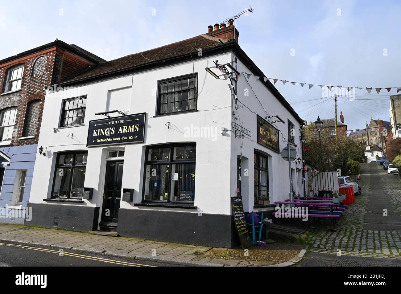 Arundel West Sussex UK - The Kings Arms pub which claims to be the oldest in the town  Photograph taken by Simon Dack Stock Photo