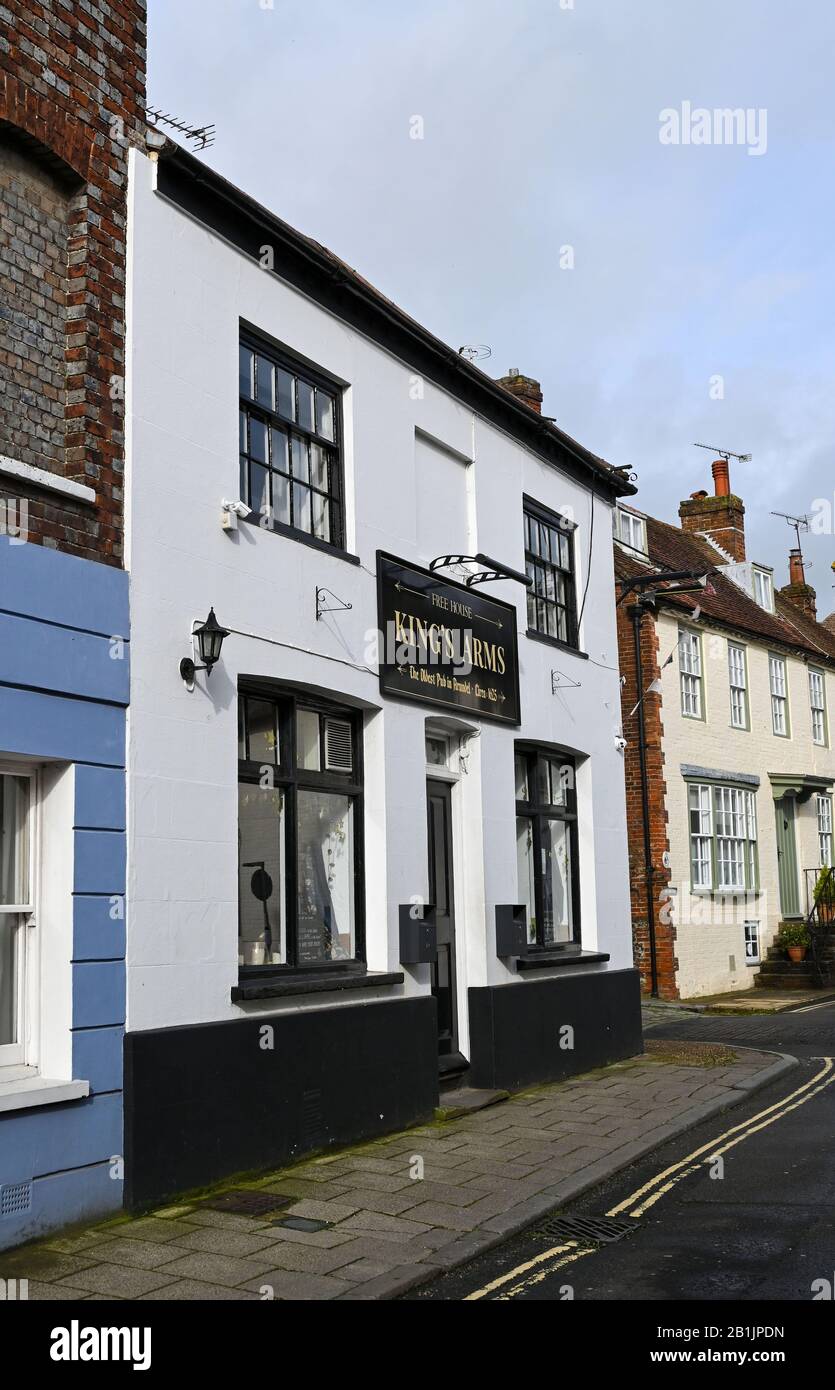 Arundel West Sussex UK - The Kings Arms pub which claims to be the oldest in the town  Photograph taken by Simon Dack Stock Photo