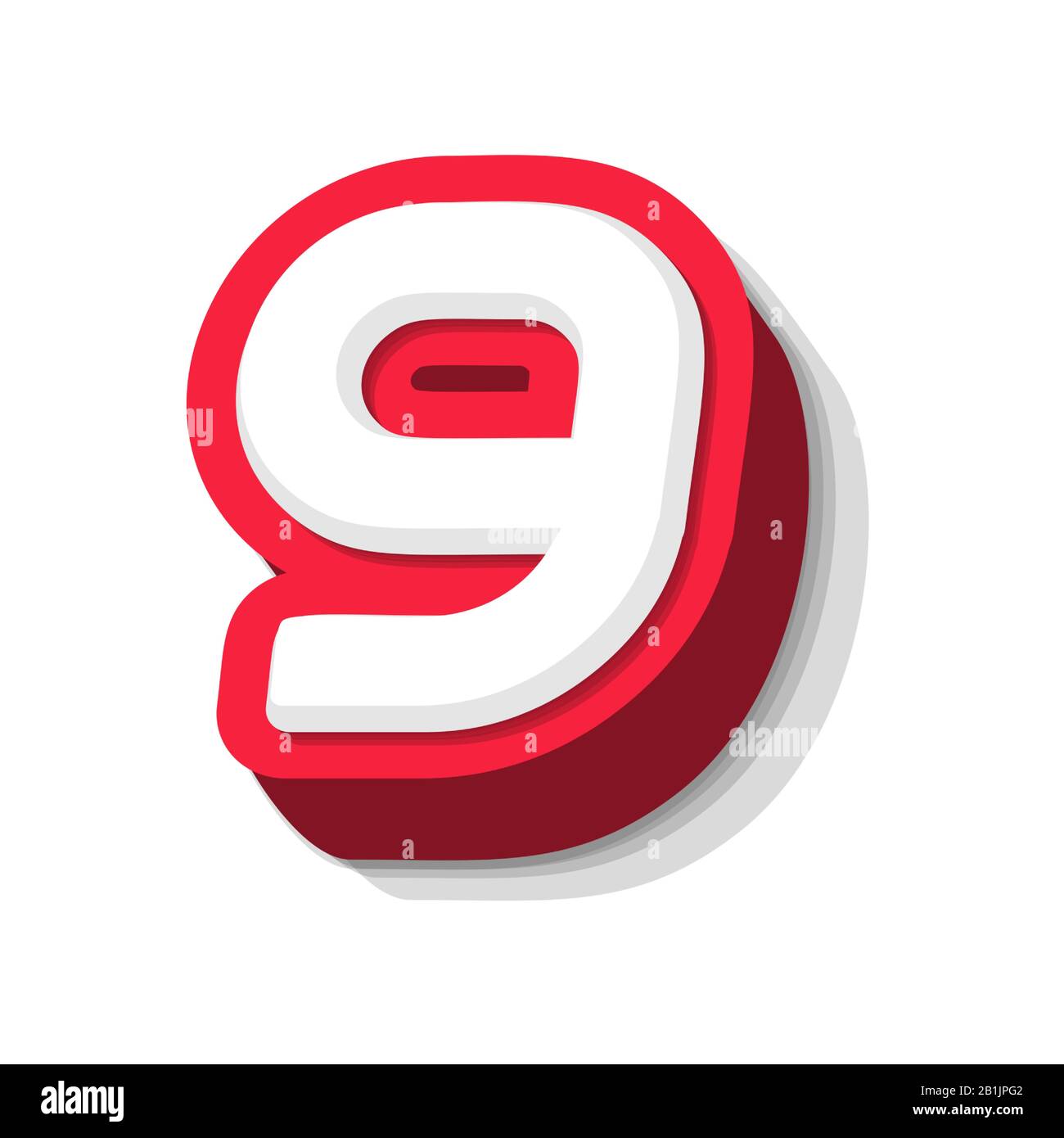 3D bold funny number 9, heavy type for modern super hero monogram, prize  logo, comic graphic, fun and cool poster and education game. Extrude style  Stock Vector Image & Art - Alamy