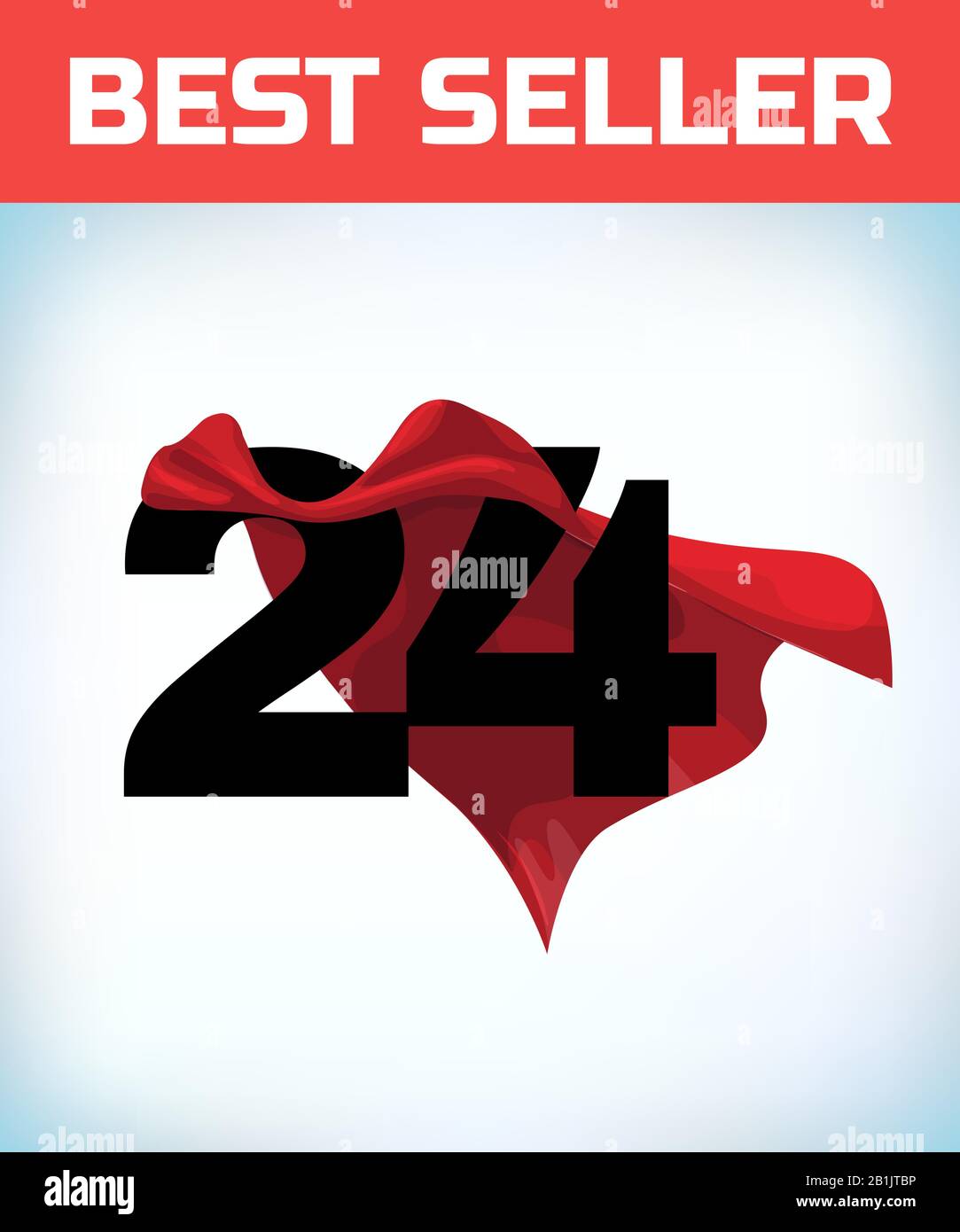 Red Black Number Twenty Four Vector Stock Vector (Royalty Free