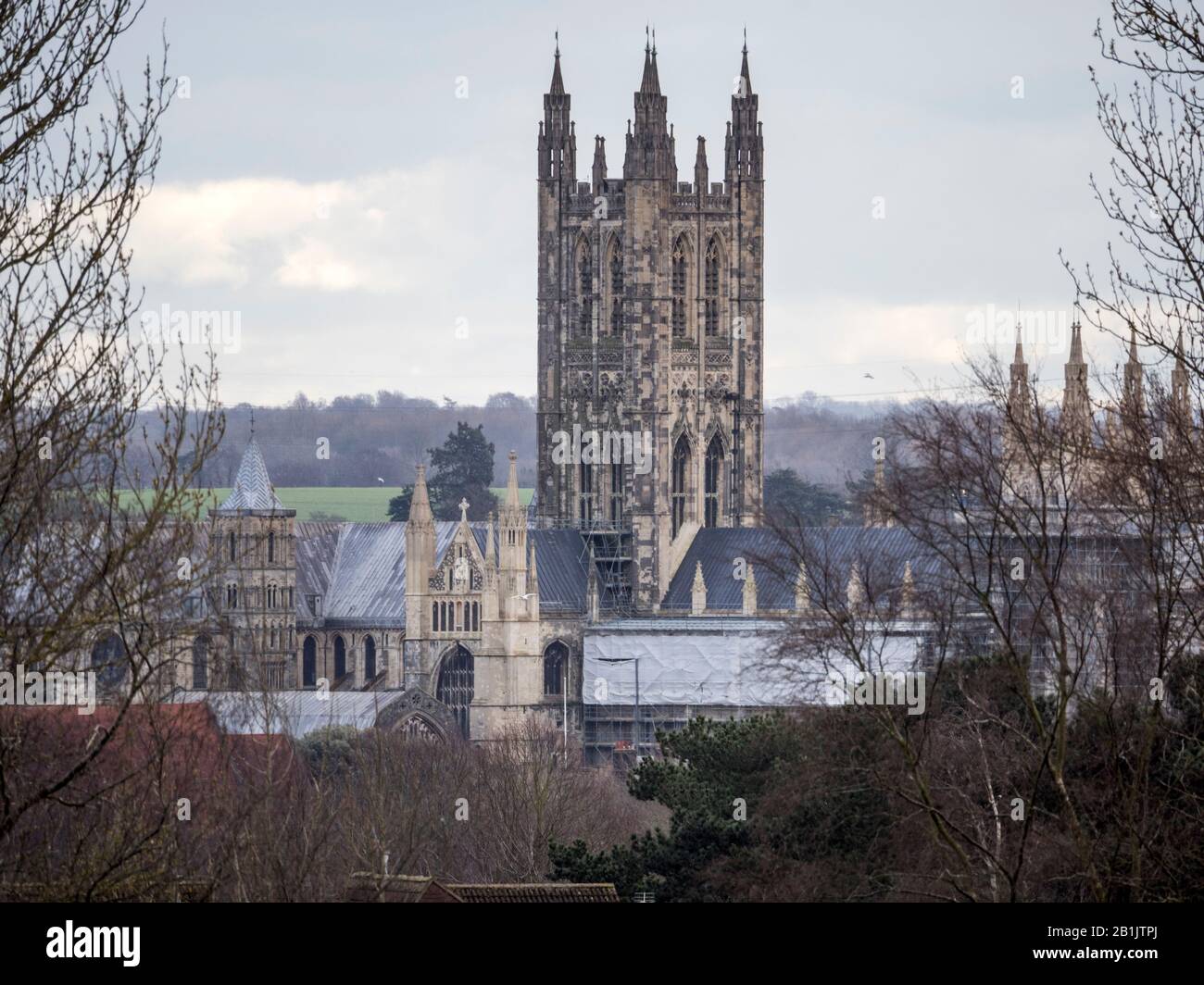 Canterbury, Kent, UK. 26th Feb, 2020. UK Weather a cold day in