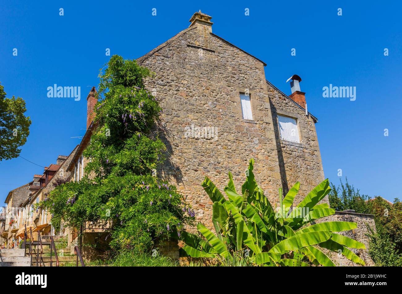 Domme, France. Old Houses of the medieval town of Domme in the Dordogne