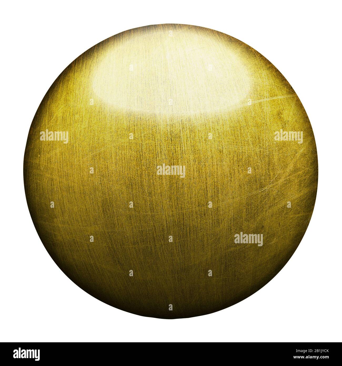 old gold and rust metallic ball. isolated with clipping path. 3d illustration. Stock Photo