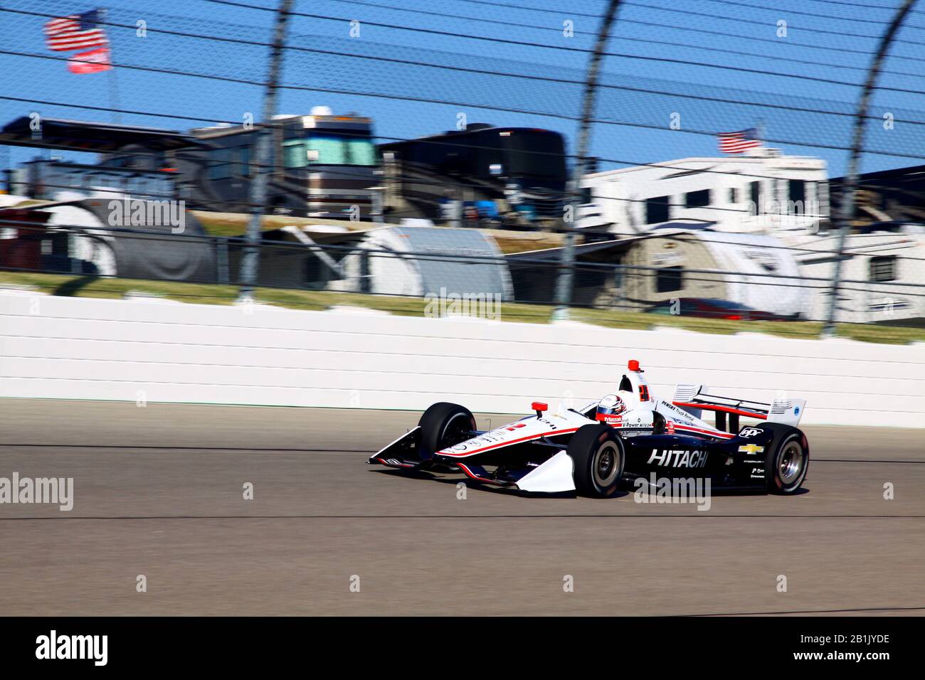 Newton Iowa, July 19, 2019: Josef Newgarden #2 driving for Team Penske, on race track during practice session for the Iowa 300 Indycar race. Stock Photo