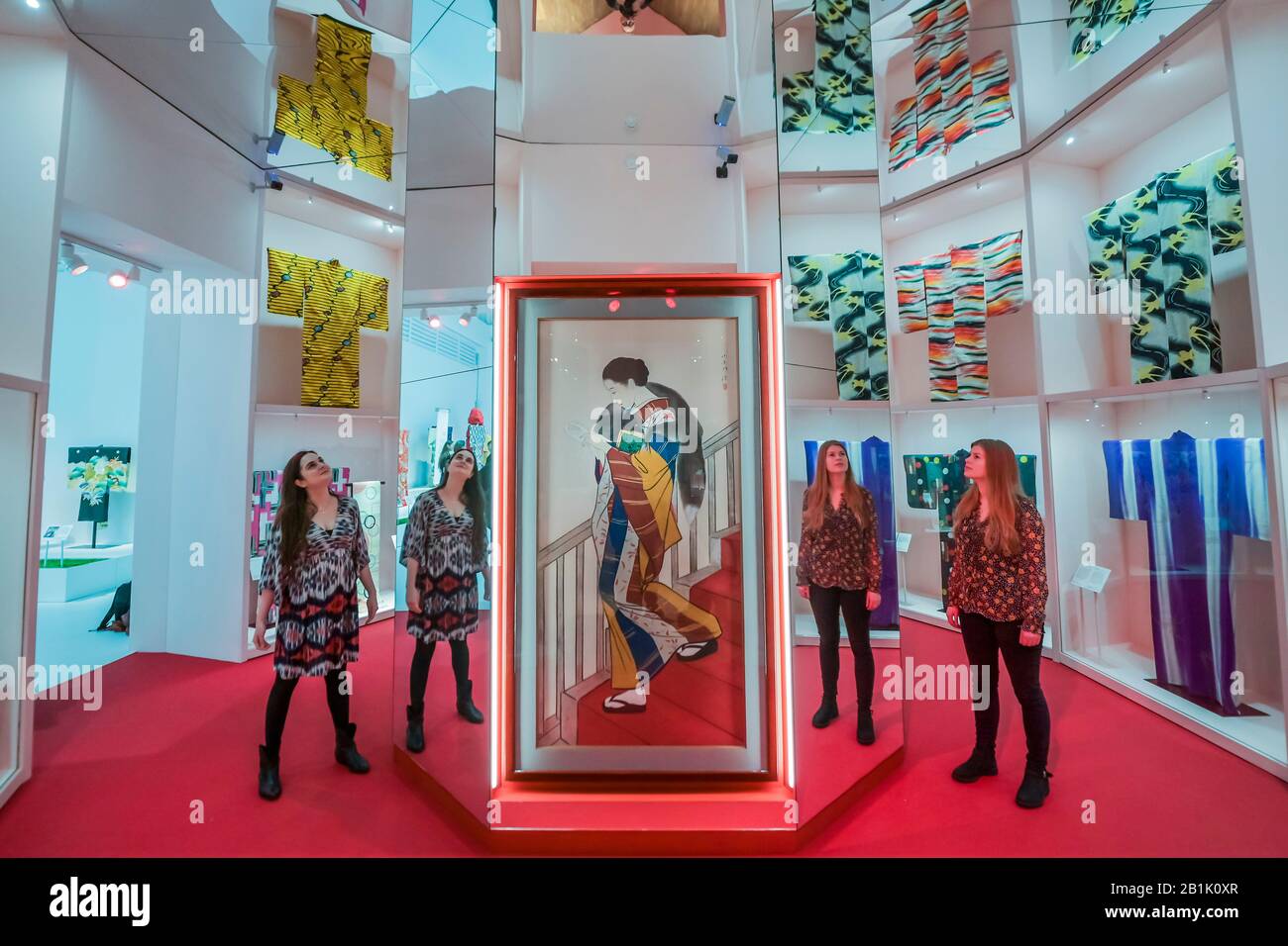London, UK. 26th Feb, 2020. Kimono: Kyoto to Catwalk - a new exhibition at the V&A explores a symbol of Japan. The kimono is often perceived traditional, timeless and unchanging but