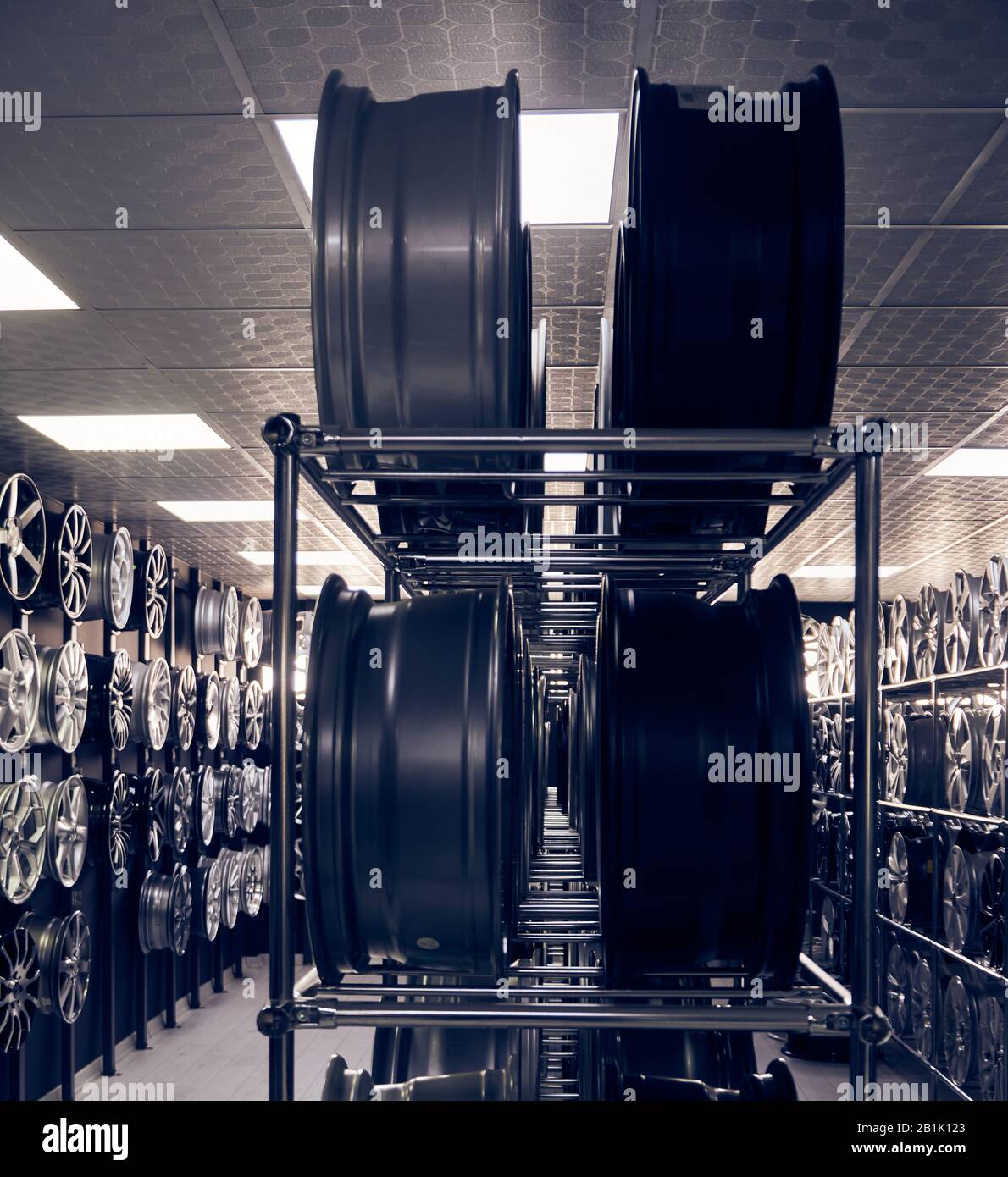 Alloy car wheels in a store Stock Photo Alamy
